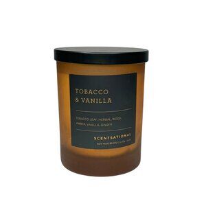 Scentsational Tobacco & Vanilla Soy Wax Blend Candle, 11 Oz